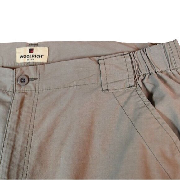 WOOLRICH MENS SHORTS SIZE 34 TAN SHORT PANTS UTILITY ZIP POCKETS HIKING WALKING - Picture 3 of 8